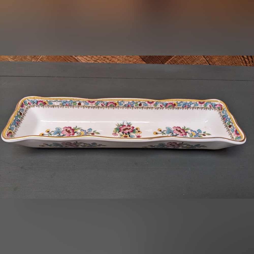 Vintage England Ming Rose Olive, cracker or trinket dish